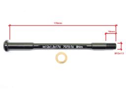 Pevná osa náboje Alu CNC Superlight , zadní 12mm x 1,5 - 16mm,  délka 176mm