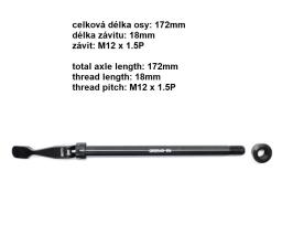 E-Thru osa QR-12M X P 1.5 12/148-172mm pro zadní pevné náboje