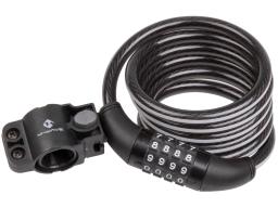 M-WAVE DS 10.18 ILLU 10x1800mm reflektivní spirálový kabelový zámek černý