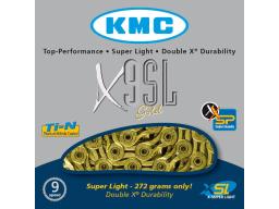 KMC X9 SL řetěz 9s, zlatý