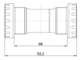 Středové složení NECO  silniční kompatibilní pro Shimano / ložiska + misky BSA / průměr 24mm