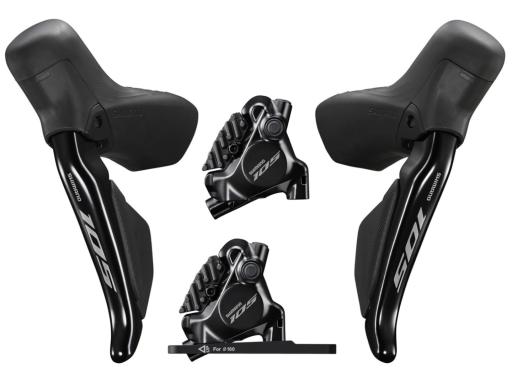 SHIMANO 105  ST-R7170 + brzdič BR-R7170  Di2 kotoučové brzdy set 2x12kolo přední 1000 mm + zadní 1700 mm - OEM