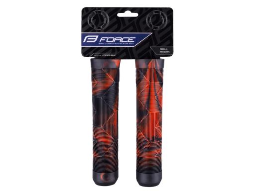 Gripy FORCE, BMX145mm gumové, černo-červené