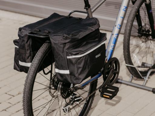 brašna-dvojbrašna zadní FORCE DOUBLE, černá 2x10 l