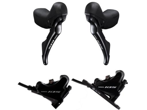 Shimano 105 ST-R7020 2x11kolo + kotoučové brzdy BR-R7070 řadící a brzdové páky set, přední + zadní