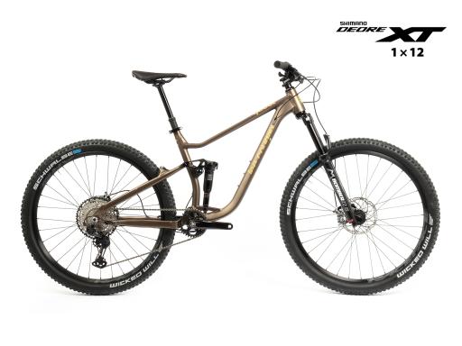 Celoodpružené  MTB 29" Lee Cougan Quest  Shimano XT/ SLX 1x12 , velikost  M -17,5" (44cm)  - barva hnědozlatá matná