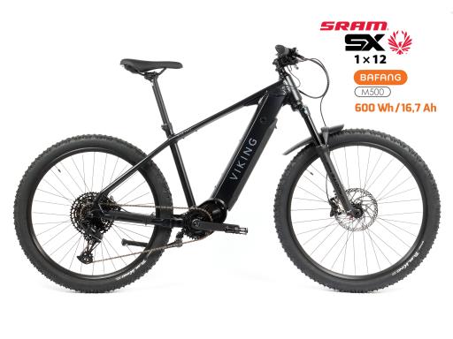 Elektrokolo MTB 29"/27,5"  Viking – Bafang M500  / Sram SX 1x12  velikost M – barva černá matná