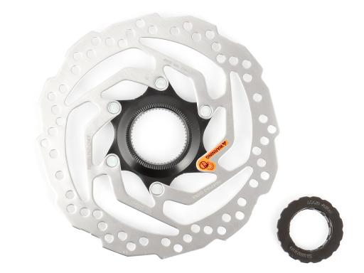 Shimano SM-RT10 - brzdový kotouč 160mm Center Lock  -  vnitřní + vnější ozubení matice