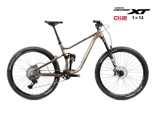 Celoodpružené MTB 29" Lee Cougan Quest SHIMANO Deore XT Di2 M8250 1x12 , velikost M – 17,5" (44 cm), hnědozlatá matná