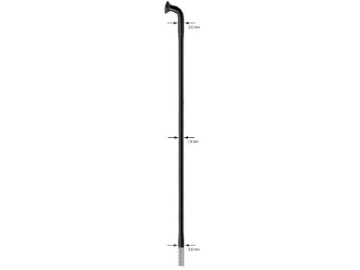 Sapim Race Inox double butted 2,0/1,8/2,0 mm x 272 mm drát bez niple černý