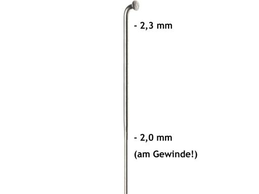 DT Swiss Alpine II double butted 2,34/2,0mm x 295mm drát bez niple černý