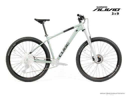 Kolo MTB 29" Cube Attention Shimano Alivio 3x9, velikost L – 18", zelenošedá