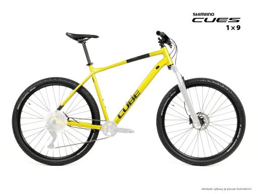 Kolo MTB 29" Cube Analog Shimano CUES U4000 1x9, velikost XXL – 22", žlutozelená