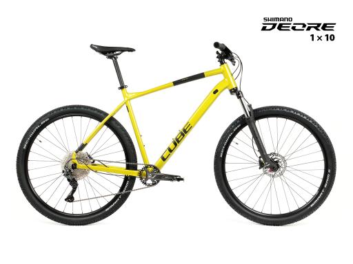 Kolo MTB 29" Cube Analog Shimano Deore 1x10, velikost L – 18", žlutozelená
