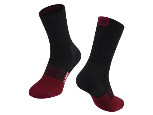 FORCE FLAKE termo ponožky černá/bordó, S–M (36–41)